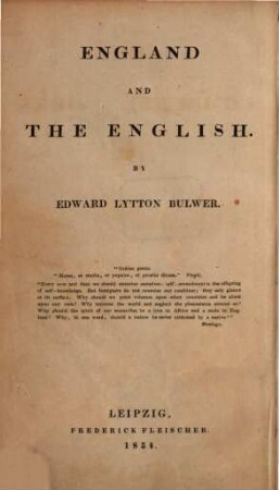 The complete works of E. L. Bulwer. 2, England and the English