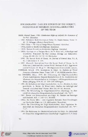 Bibliography: Earlier reports of the subject, presented by members and collaborators of the team