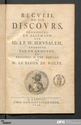 Recveil De Six Discovrs