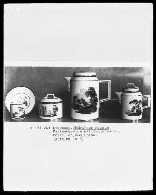 Kaffeeservice mit Landschaftsdarstellungen