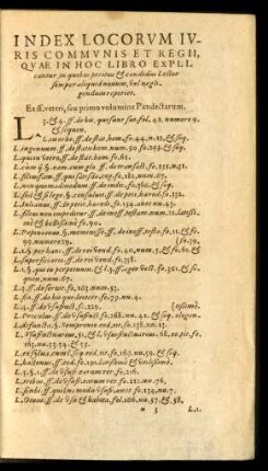 Index Locorum Iuris Communis Et Regii ...