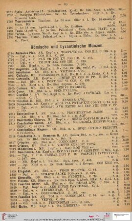 Römische und byzabtinische Münzen (Nr. 2794 - 2917)