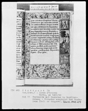 Lateinisches Stundenbuch (Livre d'heures) — Noli me tangere, Folio 11recto