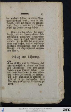 Schlag und Lähmung.