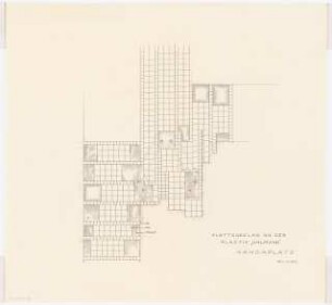 Hansaviertel Hansaplatz. Interbau Berlin 1957: Plattenbelag an der Plastik von Hans Uhlmann 1:50