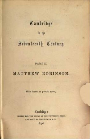 Autobiography of Matthew Robinson
