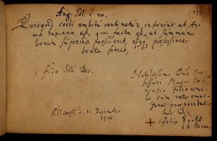 Spitz, Felix. Altdorf, 01.12.1701