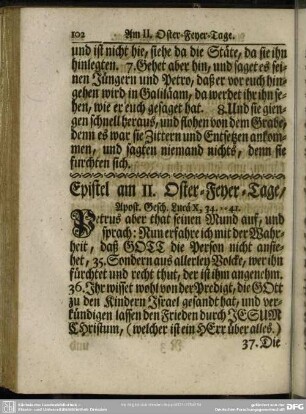 Epistel am II. Oster-Feyer-Tage