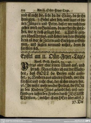 Epistel am II. Oster-Feyer-Tage