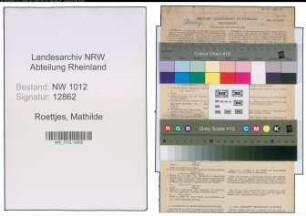 Entnazifizierung Mathilde Roettjes , geb. 11.11.1910 (Einzelhandel)