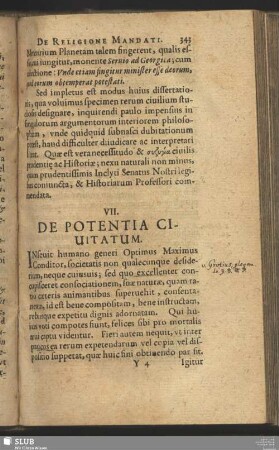 VII. De Potentia Ciuitatum