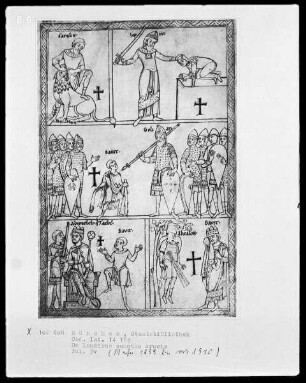Dialogus de laudibus sanctae crucis — Fünf typologische Szenen, Folio 3verso