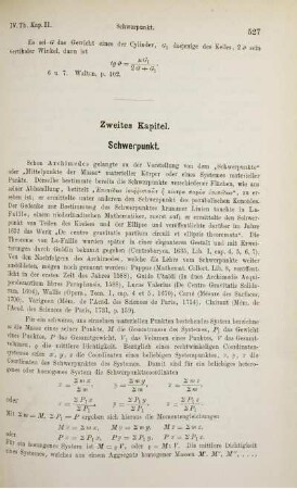 Zweites Kapitel. Schwerpunkt.