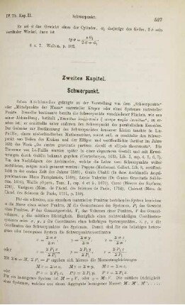 Zweites Kapitel. Schwerpunkt.