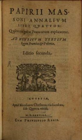 Annalium libri quatuor quibus res gestae Francorum explicantur