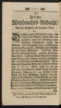 Die dritte Weyhnachts-Andacht