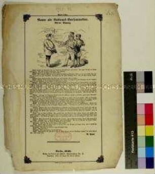 Fiktives Gespräch zwischen Nante als Mitglied der Nationalversammlung und einem Offizier über die Wahl des preußischen Königs Friedrich Wilhelms IV. zum erblichen Oberhaupt und die Großdeutsche Lösung