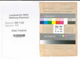 Entnazifizierung Friedrich West , geb. 29.07.1888 (Versandhändler)