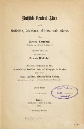 Russisch-Central-Asien : nebst Kuldscha, Buchara, Chiwa und Merw, 1