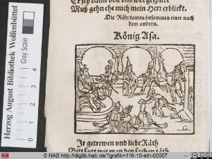 König Asa (Gott) mit seinem Sohn Josaphat (Jesus Christus) und Bote.
