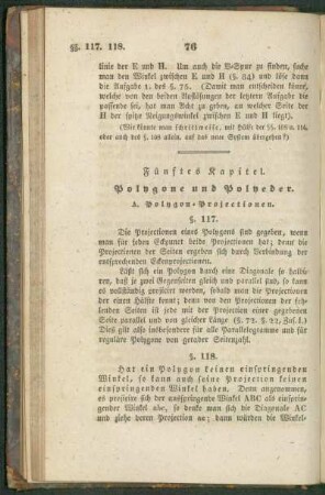 Fünftes Kapitel. Polygone und Polyeder