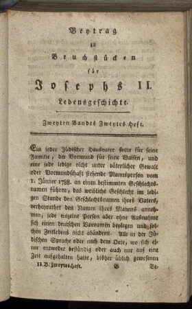 Zweyten Bandes Zweytes Heft.