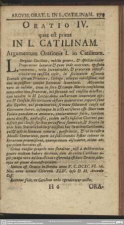 Oratio IV. [VI.] quae est prima In L. Catilinam