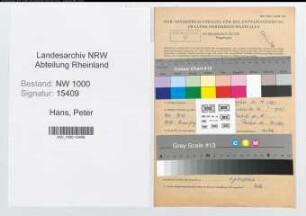Entnazifizierung Peter Hans, geb. 14.11.1913 (Lehrer)