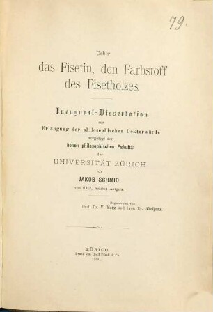 Ueber das Fisetin, den Farbstoff des Fisetholzes