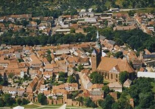 Tangermünde, Stadtansicht mit Stephanskirche von Südsüdost