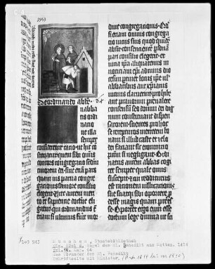 Regel des heiligen Benedikt — Das Ölwunder des heiligen Benedikt, Folio 44recto