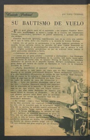 Su bautismo de vuelo : Cuento policial