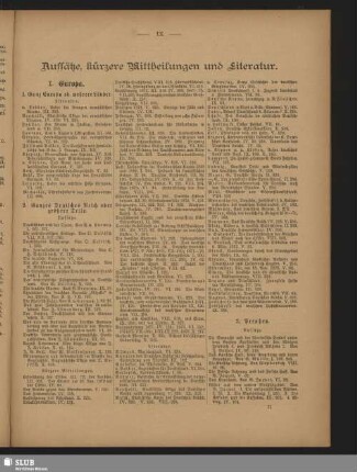 Aufsätze, kürzere Mittheilungen und Literatur