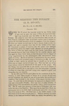 The Western Tsin Dynasty (A. D. 265-317) ... - Chapter XII