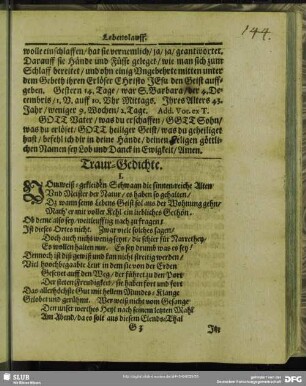 Traur-Gedichte