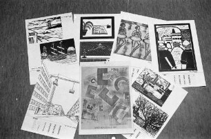 Drais-Realschule Karlsruhe. Verkauf eines Kunstkalenders mit grafischen Arbeiten der Schülerinnen und Schüler