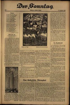 Zweite Ausgabe vom Sonntag, den 03. Januar 1937.