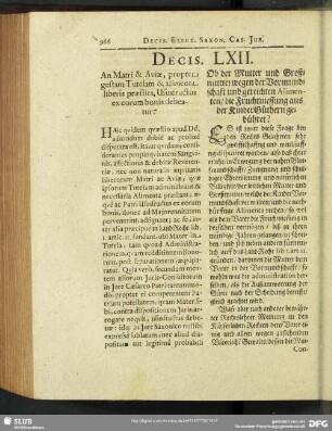 Decis. LXII. An Matri & Aviae, propter gestam Tutelam & alimenta liberis praestita, Ususfructus ex eorum bonis debeatur?