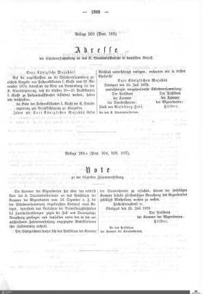 Beilagen zu Protokoll, 104./105./107. Sitzung