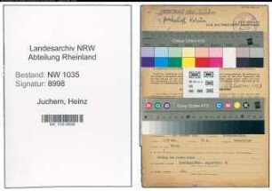 Entnazifizierung Heinz Juchem , geb. 18.10.1919 (Kaufmaennischer Angestellter)
