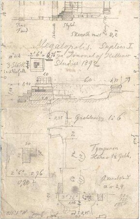 Thiersch, August ; Ägypten; Griechenland; Italien; Türkei; Antike Theaterbauten - in Megalopolis (Details)