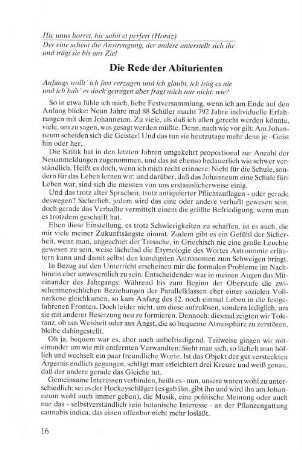 Die Rede der Abiturienten