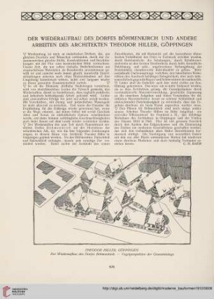 Der Wiederaufbau des Dorfes Böhmenkirch und andere Arbeiten des Architekten Theodor Hiller, Göppingen