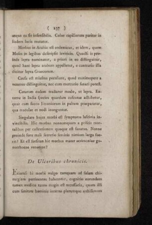 De Ulceribus chronicis.