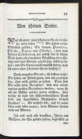 Von schönen Seelen.