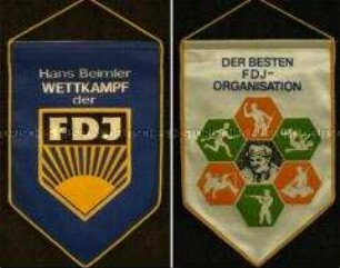 Wimpel der Freien Deutschen Jugend zum Hans Beimler Wettkampf