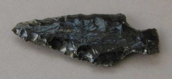 Arrowhead made from obsidian