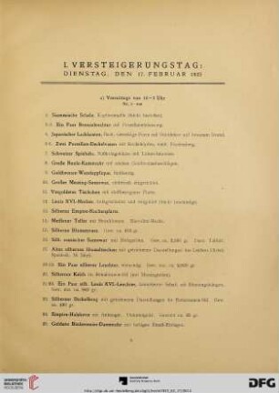 Erster Versteigerungstag (Nr. 1-499)