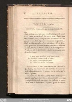 Lettre LXX.