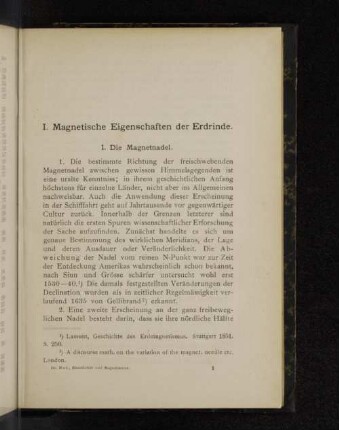 I. Magnetische Eigenschaften der Erdrinde.